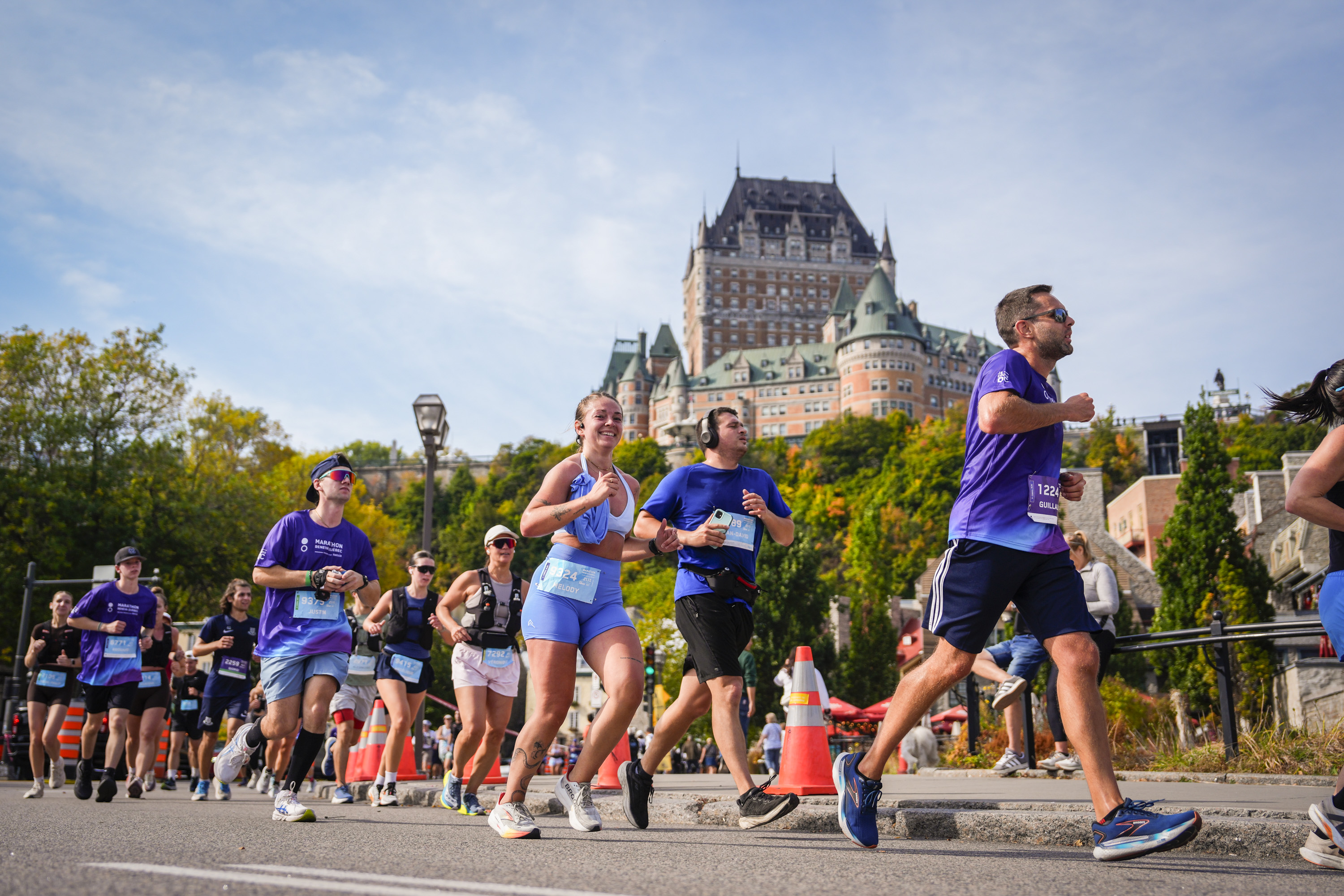 Runners at the Beneva Québec City Marathon in Québec City